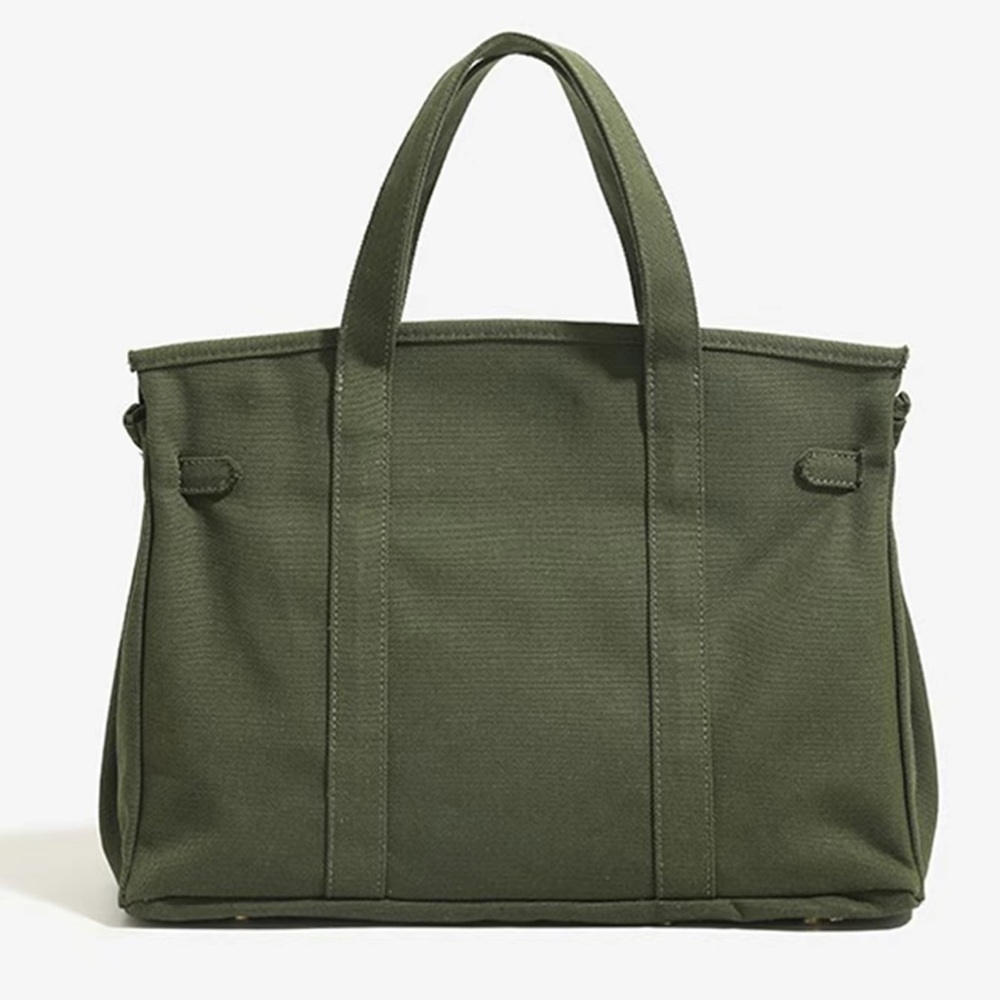 Vintage Stylish and Spacious Boatkin Bag in Green with Gold Buckle - Picture 4 of 6
